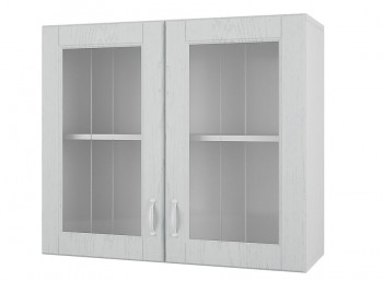 Шкаф 80 с 2-мя витринами Камелия (Арктик/корпус Белый) в Нерюнгри - neryungri.mebel54.com | фото
