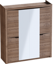 Шкаф четырехдверный Соренто с комплектом полок (3 шт)Дуб стирлинг/Кофе структурный матовый в Нерюнгри - neryungri.mebel54.com | фото