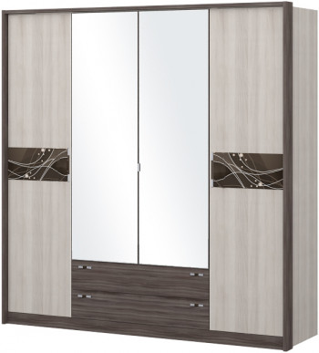 Шкаф четырехстворчатый с зеркалом Шк69.1 Николь в Нерюнгри - neryungri.mebel54.com | фото