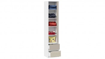 Шкаф для белья комбинированный «Сканди» Дуб Гарден/Белый/Глиняный серый в Нерюнгри - neryungri.mebel54.com | фото