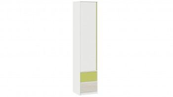 Шкаф для белья комбинированный «Сканди» Дуб Гарден/Белый/Зеленый в Нерюнгри - neryungri.mebel54.com | фото