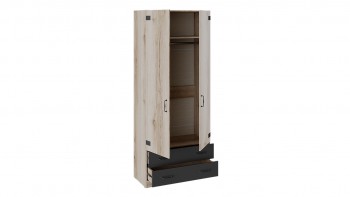 Шкаф для одежды комбинированный «Окланд» (Фон Черный/Дуб Делано) в Нерюнгри - neryungri.mebel54.com | фото