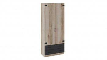 Шкаф для одежды комбинированный «Окланд» (Фон Черный/Дуб Делано) в Нерюнгри - neryungri.mebel54.com | фото