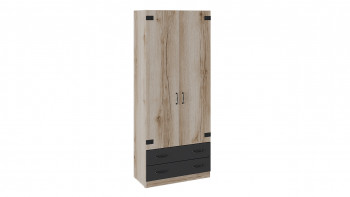 Шкаф для одежды комбинированный «Окланд» (Фон Черный/Дуб Делано) Распродажа в Нерюнгри - neryungri.mebel54.com | фото