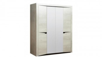 Шкаф для одежды "Лючия" (4-х дв.) (венге / белый) в Нерюнгри - neryungri.mebel54.com | фото