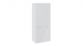 Шкаф для одежды с 2 дверями со стеклом «Глосс» (Белый глянец/Стекло ) в Нерюнгри - neryungri.mebel54.com | фото