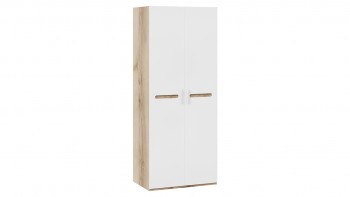 Шкаф для одежды с 2-мя дверями «Фьюжн» Дуб Делано/Белый глянец в Нерюнгри - neryungri.mebel54.com | фото