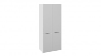 Шкаф для одежды с 2 зеркальными дверями «Глосс» (Белый глянец) в Нерюнгри - neryungri.mebel54.com | фото