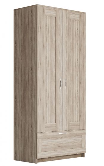 Шкаф двухдверный Сириус с 1 ящиком дуб сонома в Нерюнгри - neryungri.mebel54.com | фото