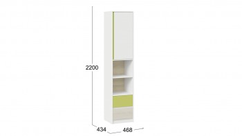 Шкаф комбинированный «Сканди» Дуб Гарден/Белый/Зеленый в Нерюнгри - neryungri.mebel54.com | фото