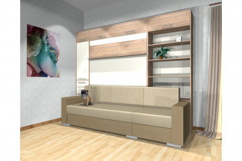 Шкаф-кровать с диваном Каролина в Нерюнгри - neryungri.mebel54.com | фото