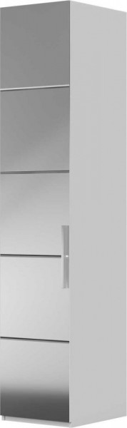 Шкаф ШР-1 зеркало, правый, Вива (Белый/Белый глянец/Платина) в Нерюнгри - neryungri.mebel54.com | фото