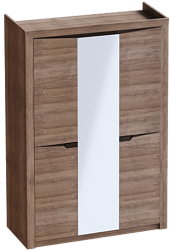 Шкаф трехдверный Соренто Дуб стирлинг/Кофе структурный матовый в Нерюнгри - neryungri.mebel54.com | фото