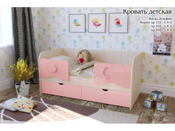 Соня Кровать детская 2 ящика 1.6 Розовый глянец в Нерюнгри - neryungri.mebel54.com | фото