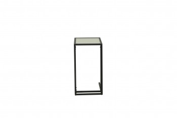 Стол приставной Скандик 42.24 (со стеклом) (металл: черный) в Нерюнгри - neryungri.mebel54.com | фото