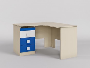 Стол угловой Скай люкс (Синий/Белый/корпус Клен) в Нерюнгри - neryungri.mebel54.com | фото