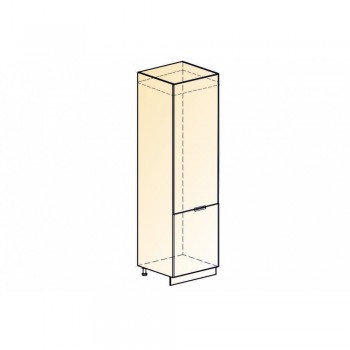 Стоун Шкаф-пенал L600 под холодильник (2 дв. гл.) (белый/грей софттач) в Нерюнгри - neryungri.mebel54.com | фото