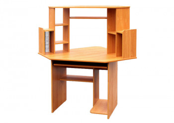 Угловой компьютерный стол (Вишня Оксфорд) в Нерюнгри - neryungri.mebel54.com | фото