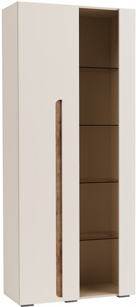 Валенсия (Шкаф витрина 2-х левая Кашемир/Софт сантьяго) в Нерюнгри - neryungri.mebel54.com | фото