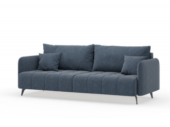 Валериан диван трёхместный прямой Синий, ткань RICO FLEX 101 в Нерюнгри - neryungri.mebel54.com | фото