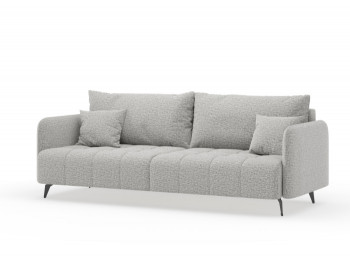 Валериан диван трёхместный прямой Светло-серый, ткань RICO FLEX 108 в Нерюнгри - neryungri.mebel54.com | фото