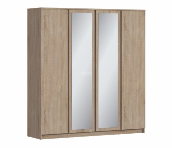 Веста СБ-3082 Шкаф 4х дверный с зеркалами Дуб Сонома в Нерюнгри - neryungri.mebel54.com | фото