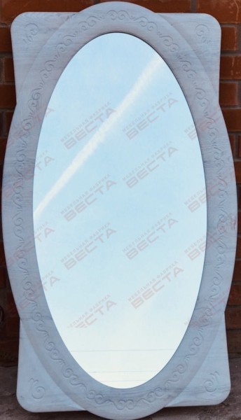 Зеркало Овальное МДФ Белый в Нерюнгри - neryungri.mebel54.com | фото